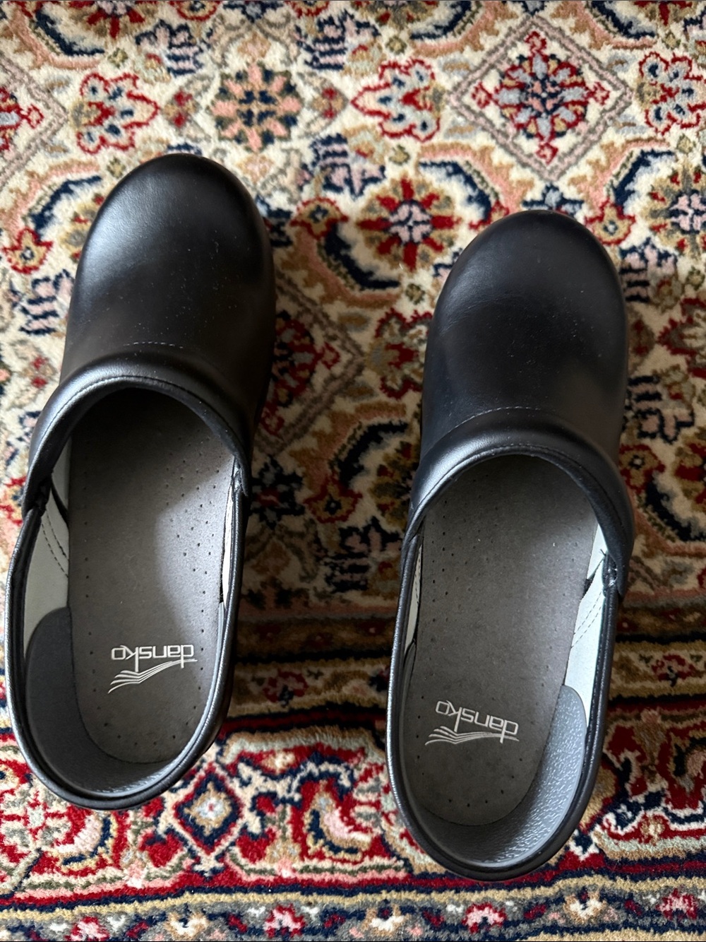 Dansko Black Leather Slip-On Clogs size 39